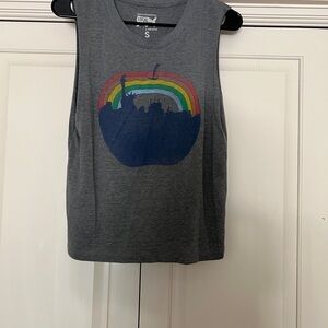 Todd Snyder Gray and Blue Tank Top with Graphic Design